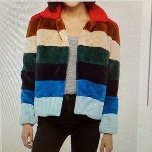 BlankNYC faux fur striped coat/jacket